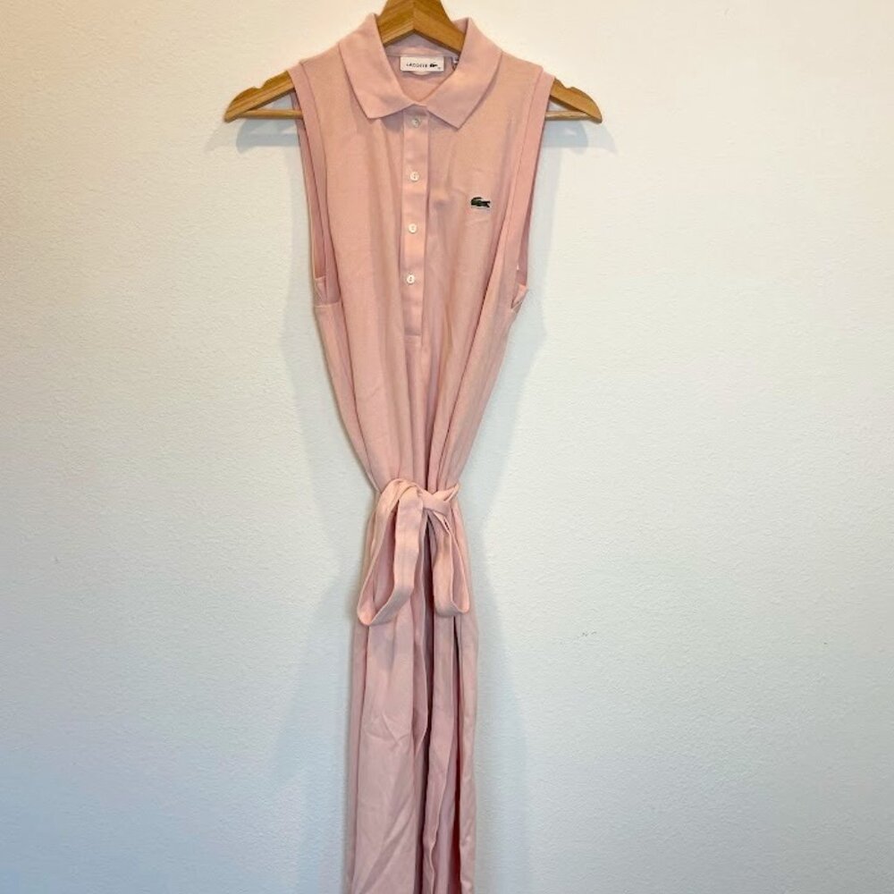 Lacoste Women's Cotton Piqué Belted Polo Dress SIZE 4 - Picture 2 of 3